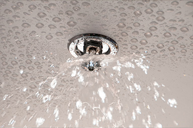 fire sprinkler water flow Fire sprinkler flowing