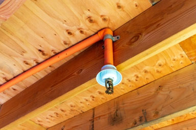 Bringing down the ceiling to route the fire sprinkler pipe Bringing down the ceiling to route the fire sprinkler pipe