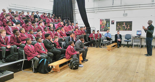 Yusuf Muhammad Designer gives a talk in School Yusuf Muhammad Designer gives a talk in School