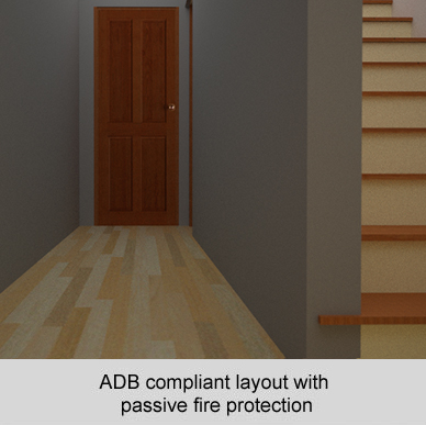 ADB compliant layout with passive fire protection