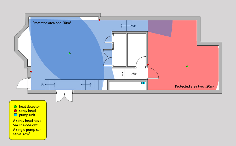Three storey house with no enclosed staircase Automist layout